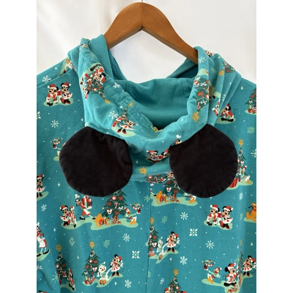 Disney Mickey & Friends Mens‎ XL Christmas Holiday Mouse Ears Coverall Pajamas